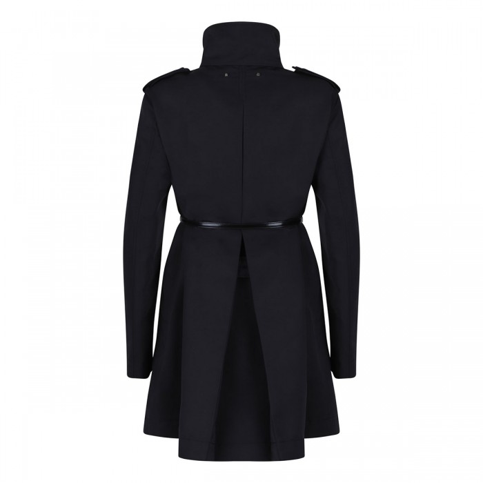 Black nylon faille coat