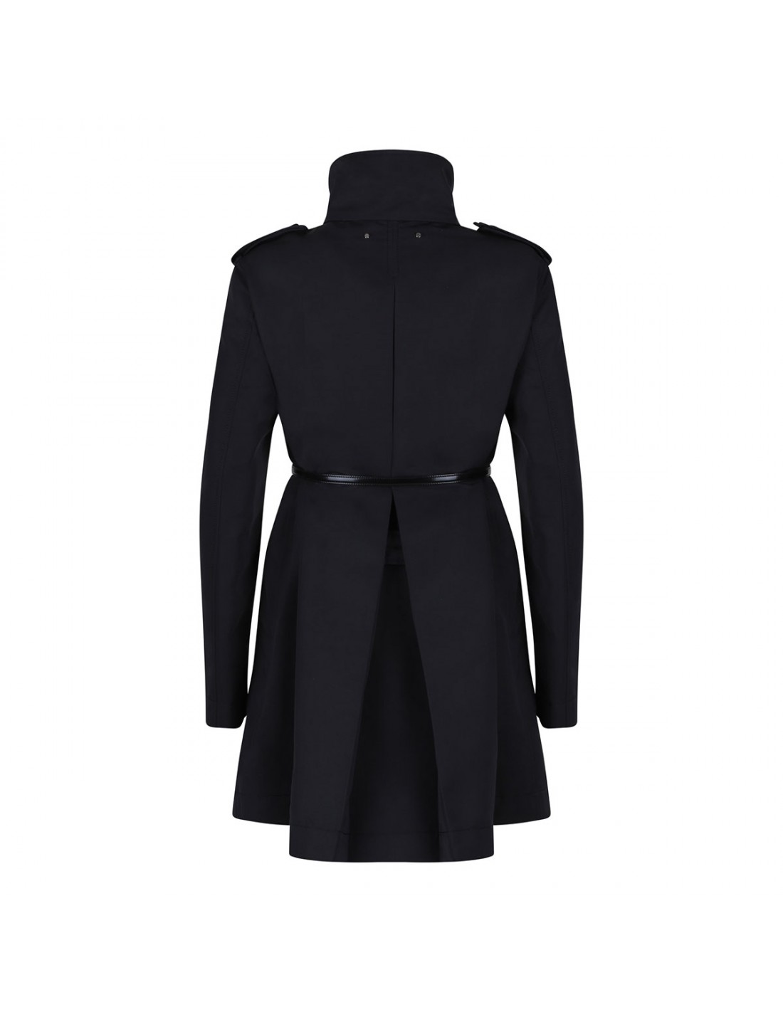 Black nylon faille coat