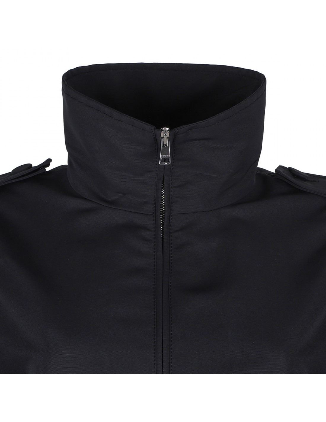 Black nylon faille coat