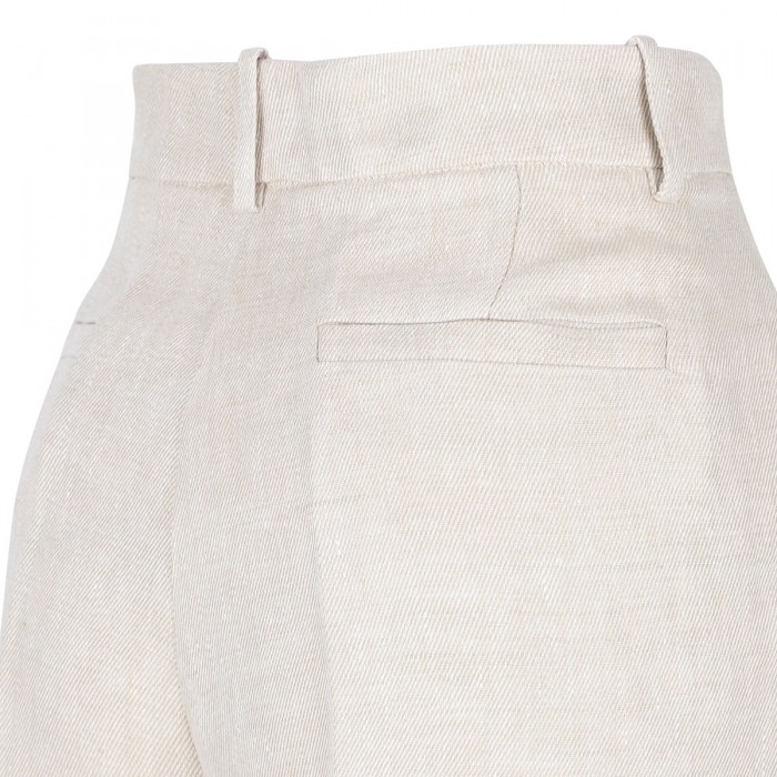 Beige linen pants