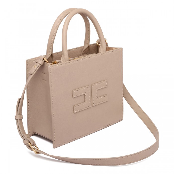 Beige small tote bag