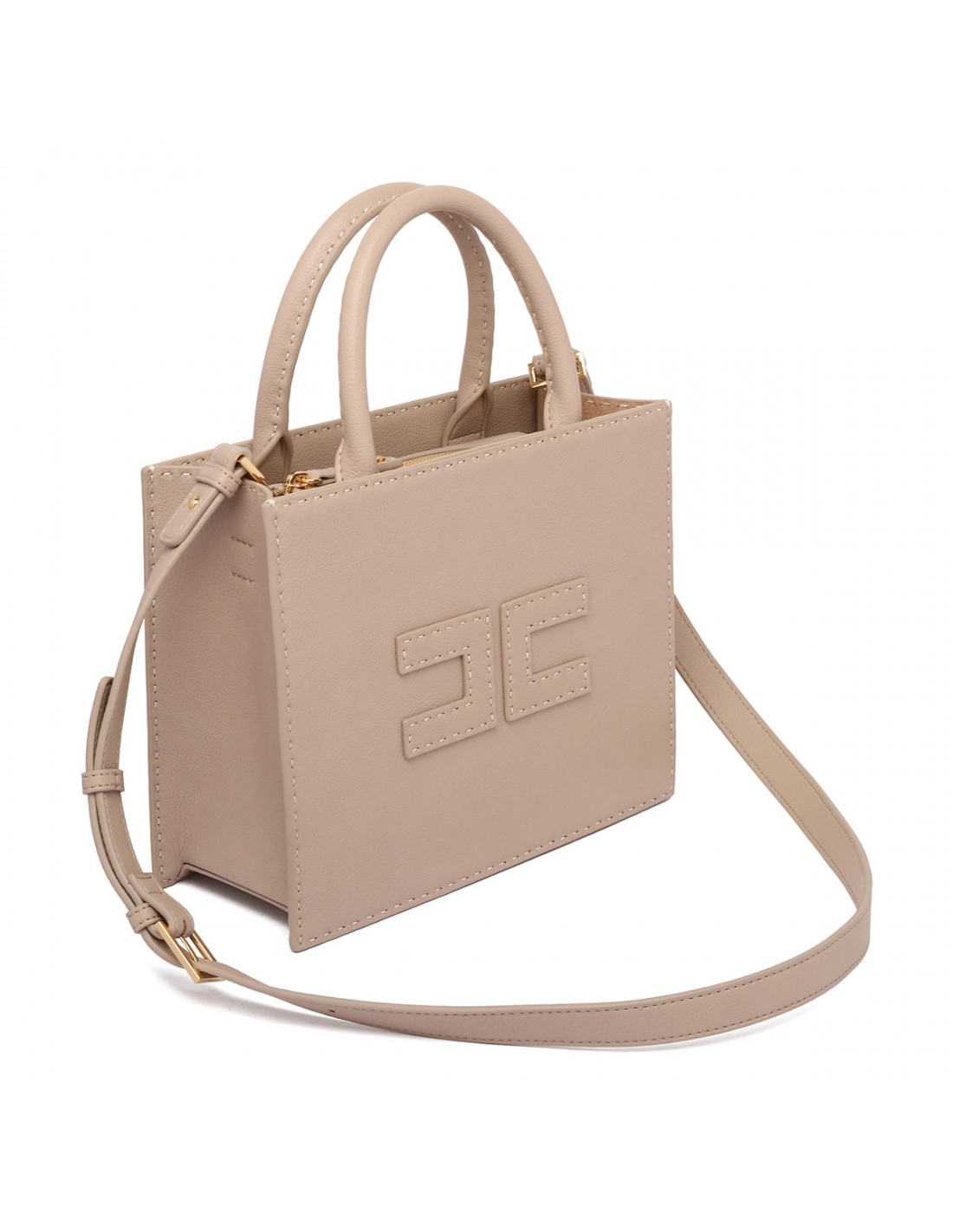 Beige small tote bag