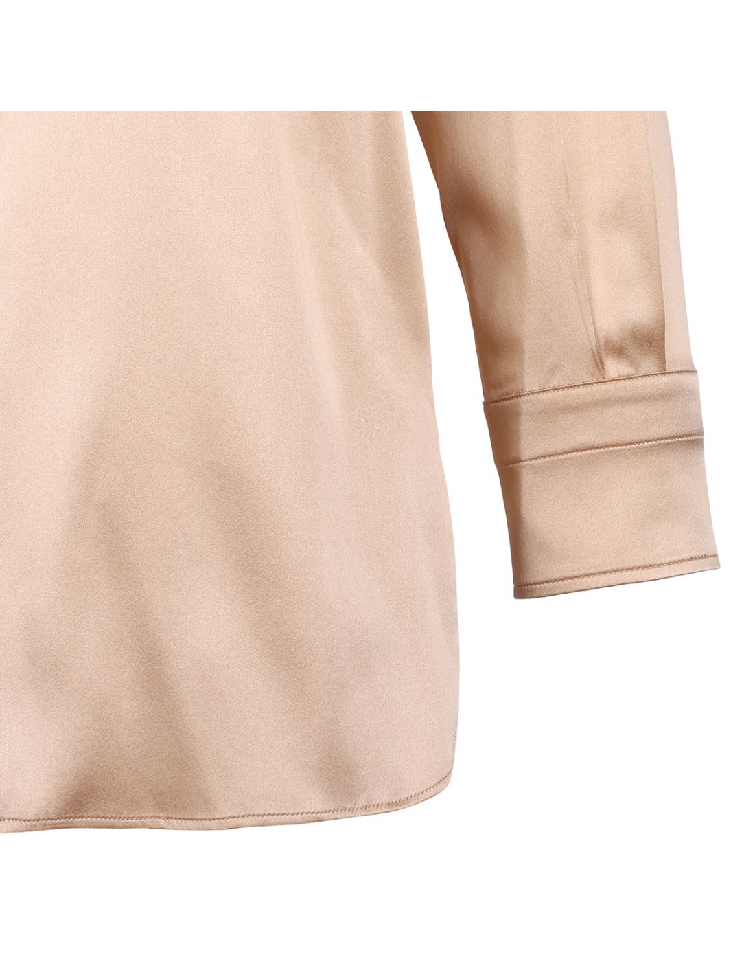 Stretch silk satin relaxed fit shirt