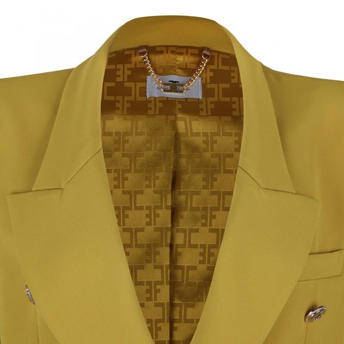 Curry hue crepe blazer