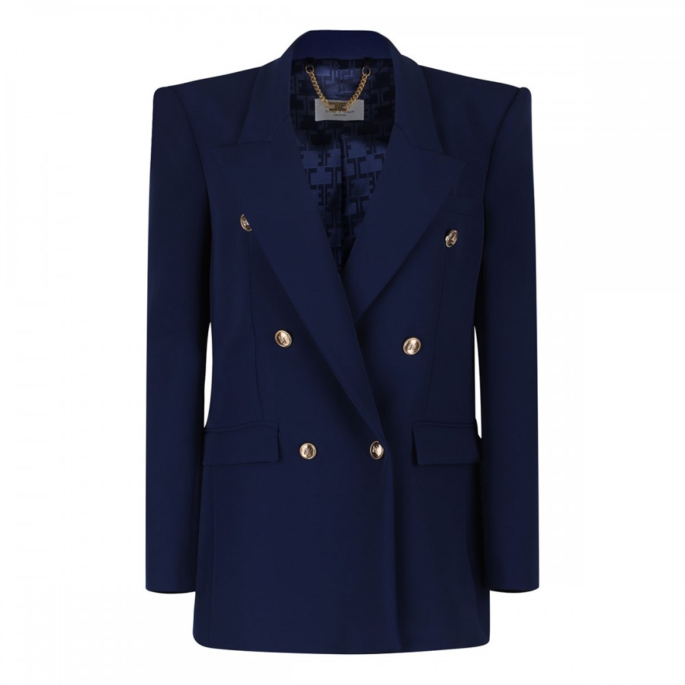 Oltremare blue crepe blazer