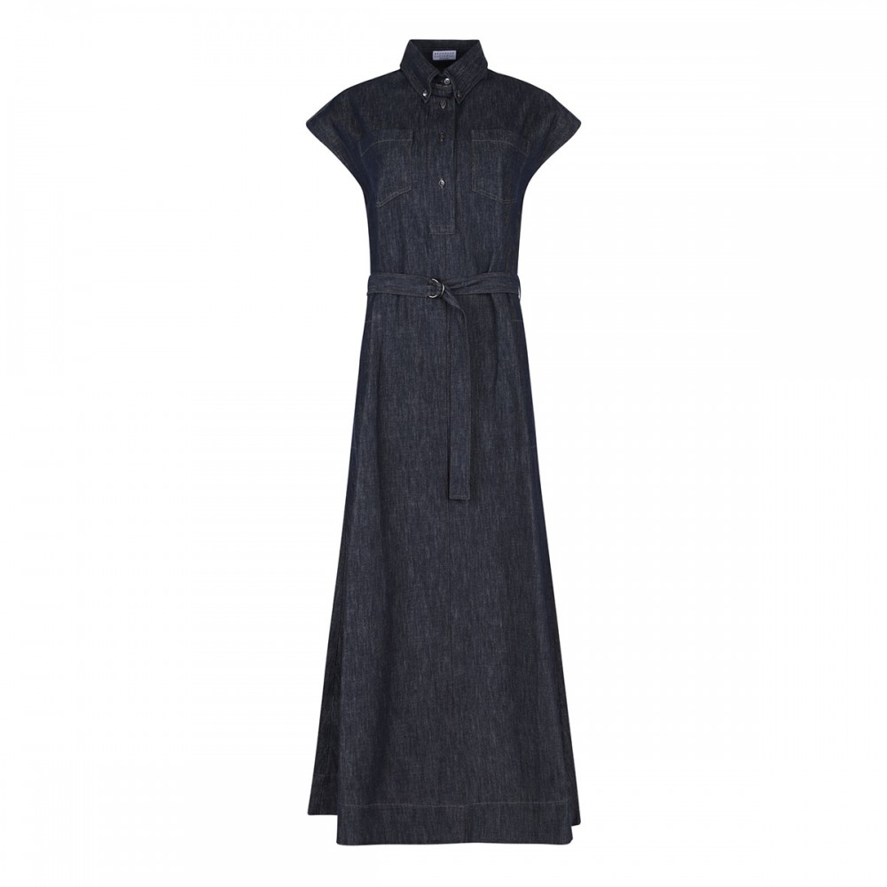 Denim midi dress