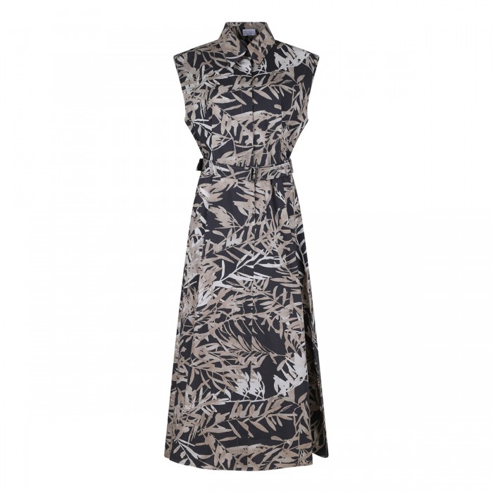 Printed poplin dress