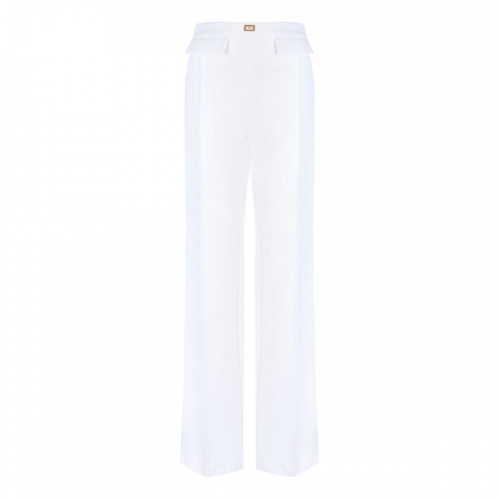 White crepe pants