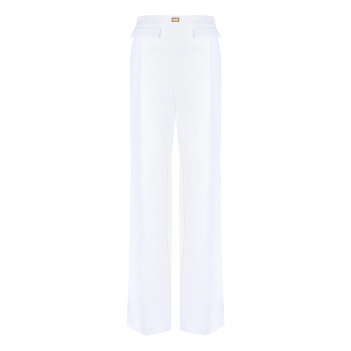 White crepe pants