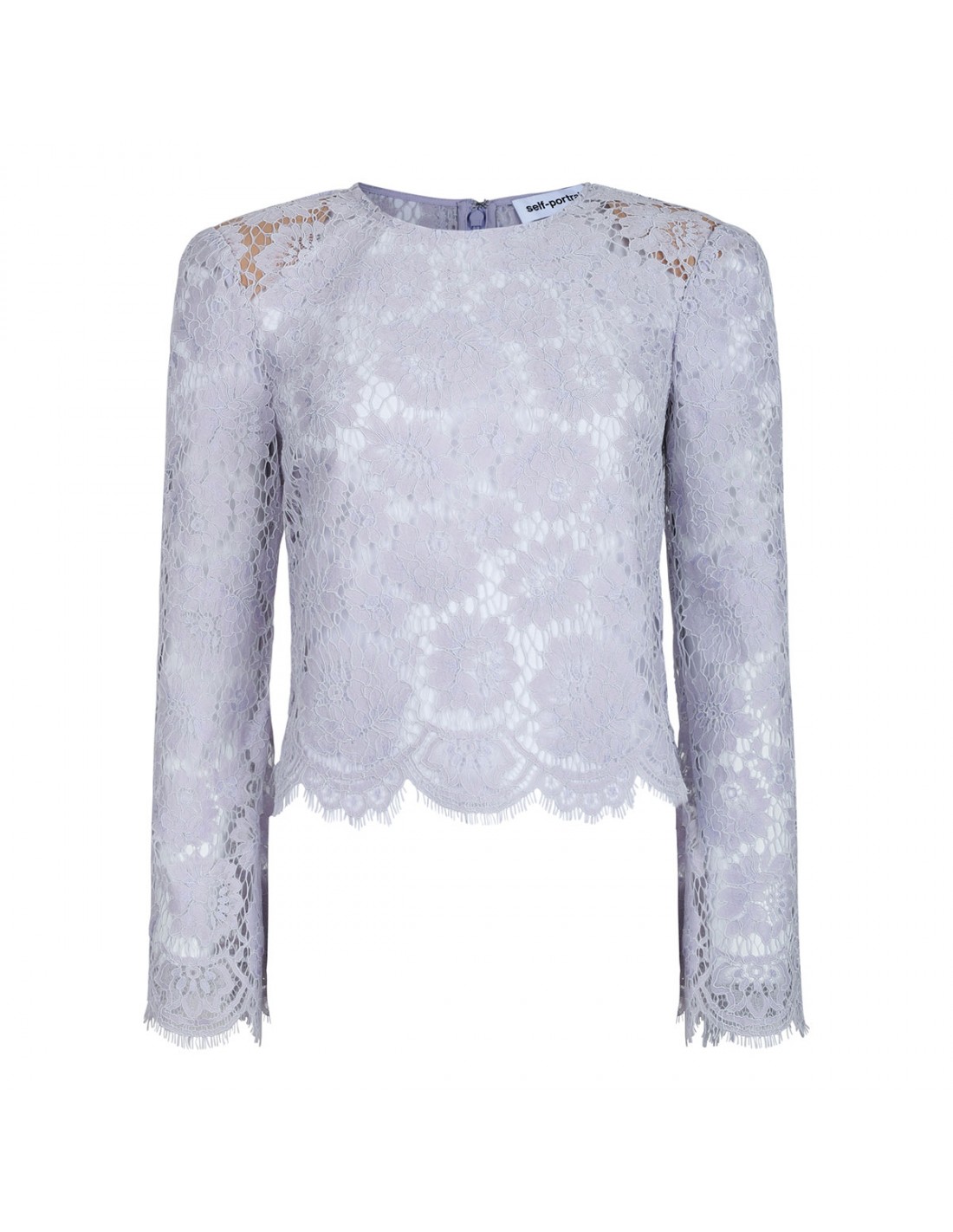 Lilac lace fluted sleeve top