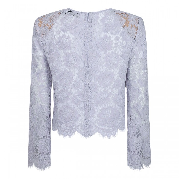 Lilac lace fluted sleeve top