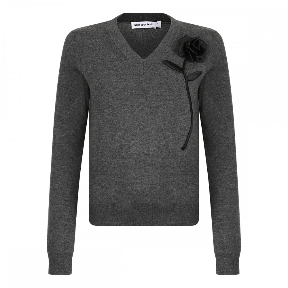 Charcoal blue rose jumper