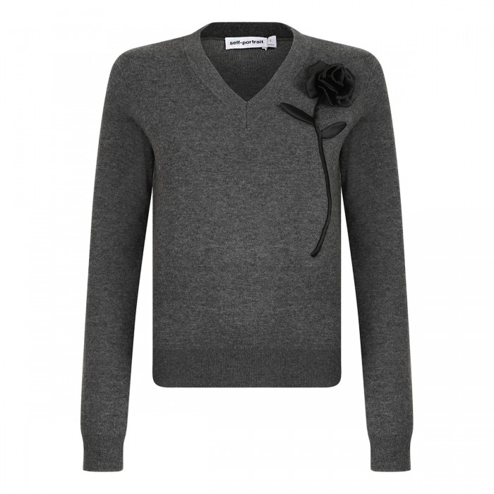 Charcoal blue rose jumper