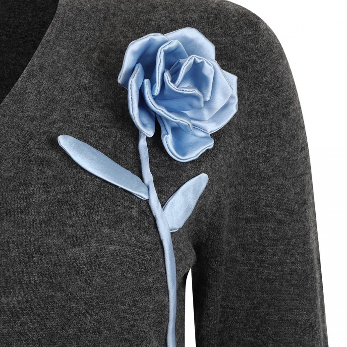 Charcoal blue rose jumper