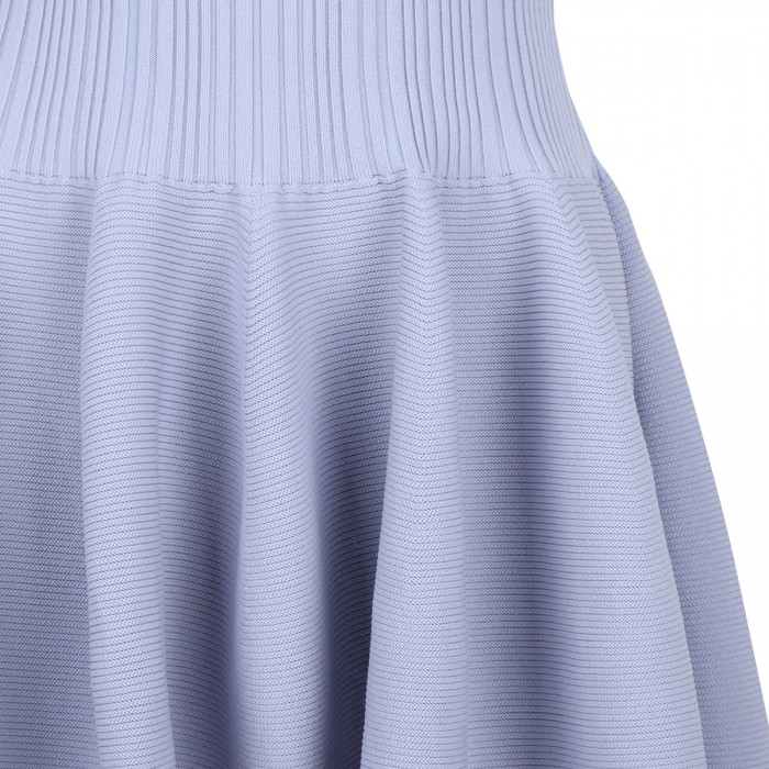 Blue ribbed knit diamante dress