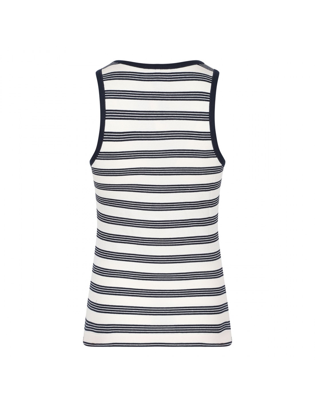 Striped ribbed cotton tank top