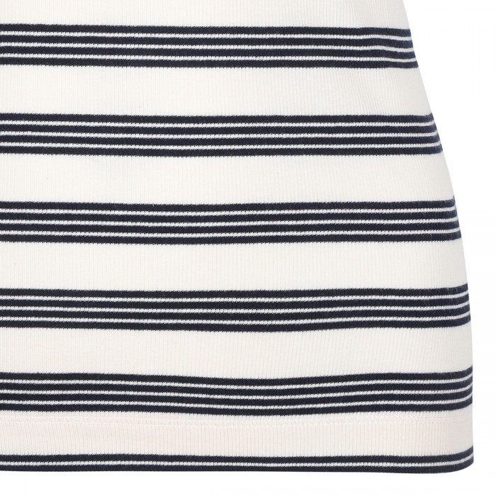 Striped ribbed cotton tank top