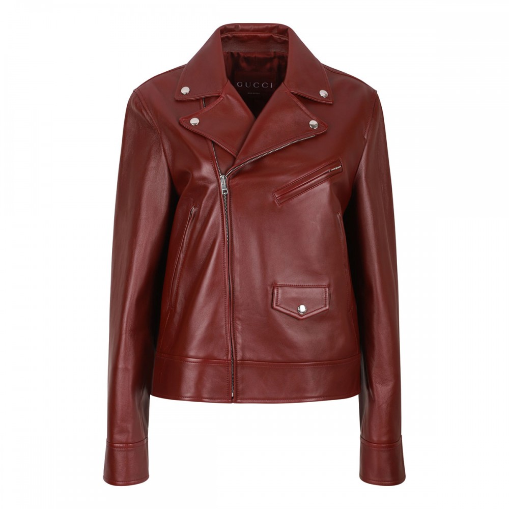 Leather biker jacket