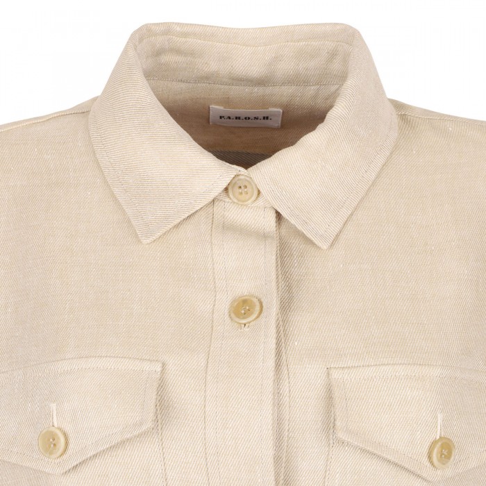 Beige linen sahariana jacket