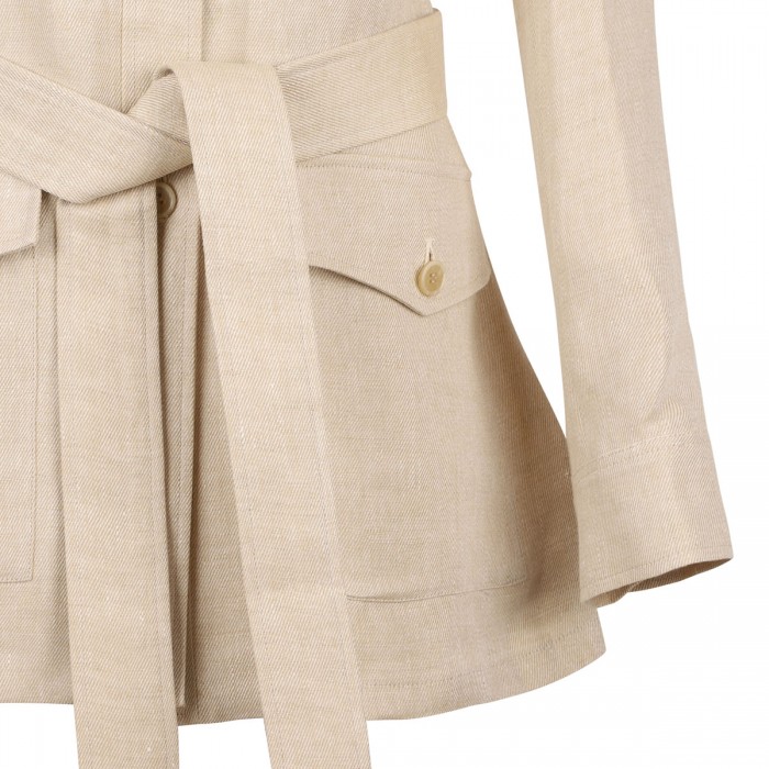 Beige linen sahariana jacket