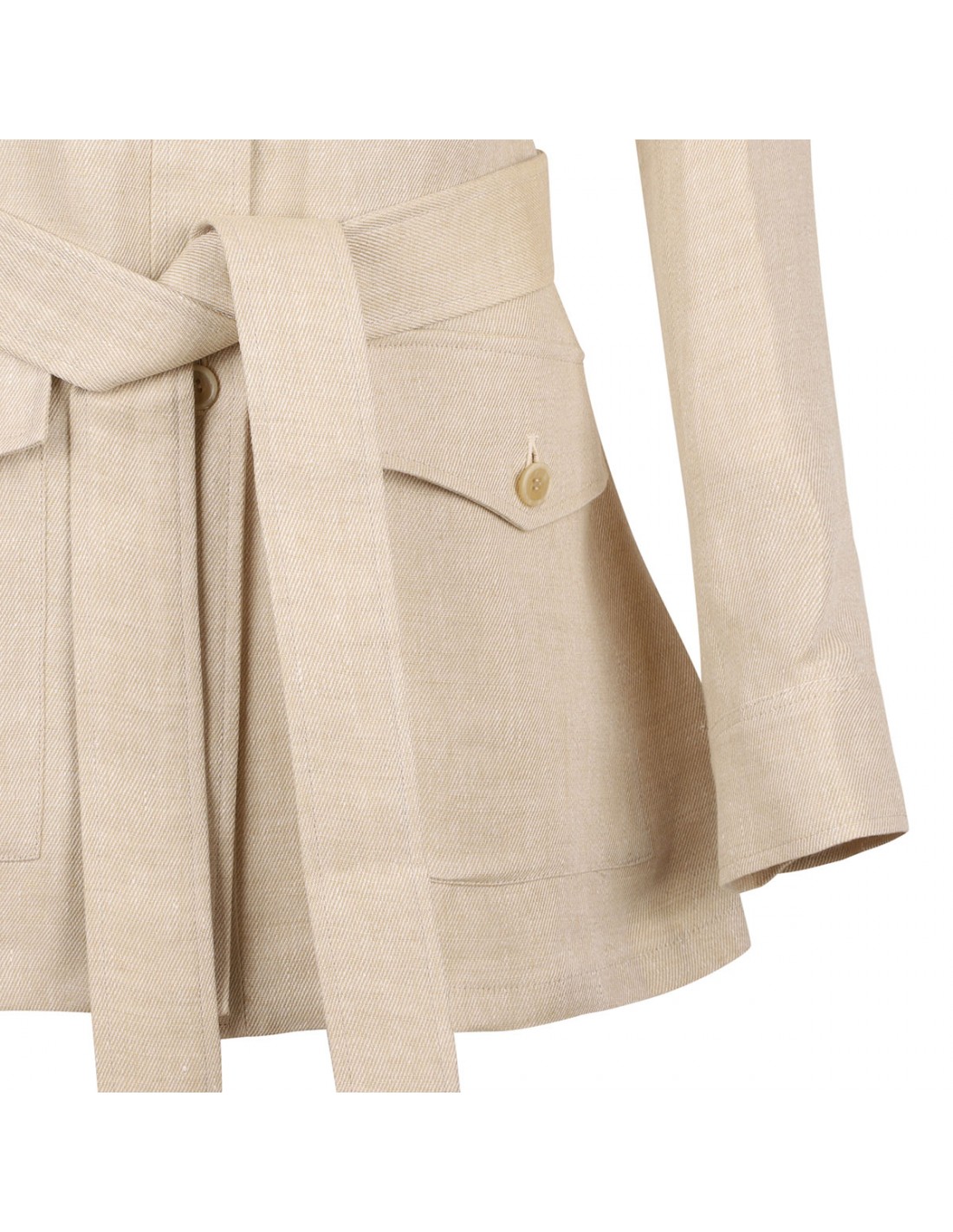 Beige linen sahariana jacket