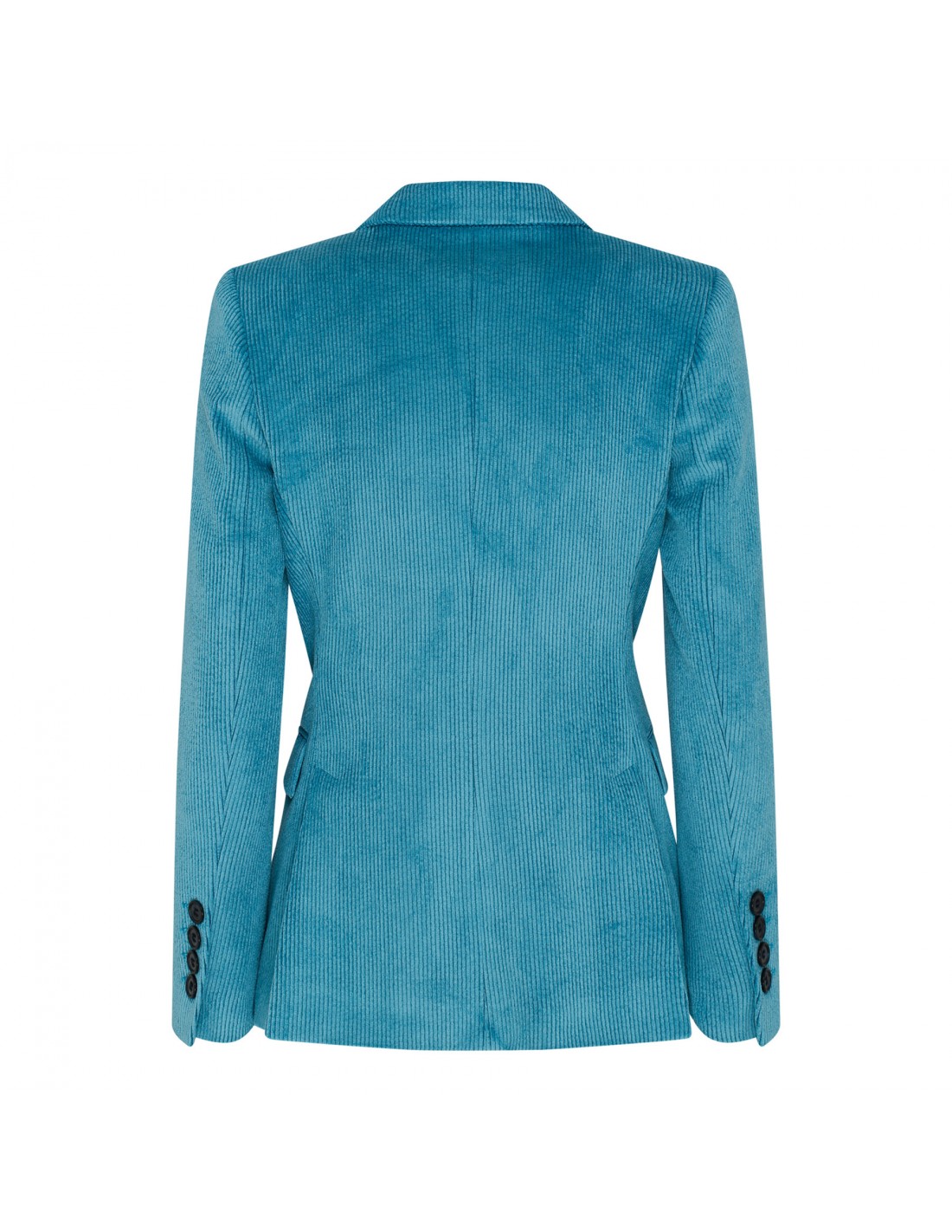 Peacock-blue corduroy blazer