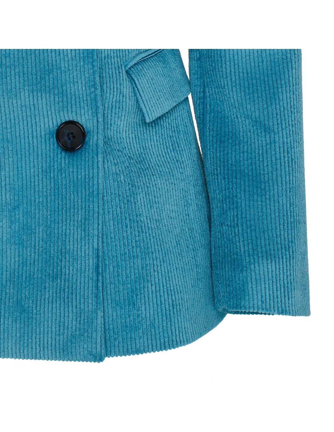 Peacock-blue corduroy blazer