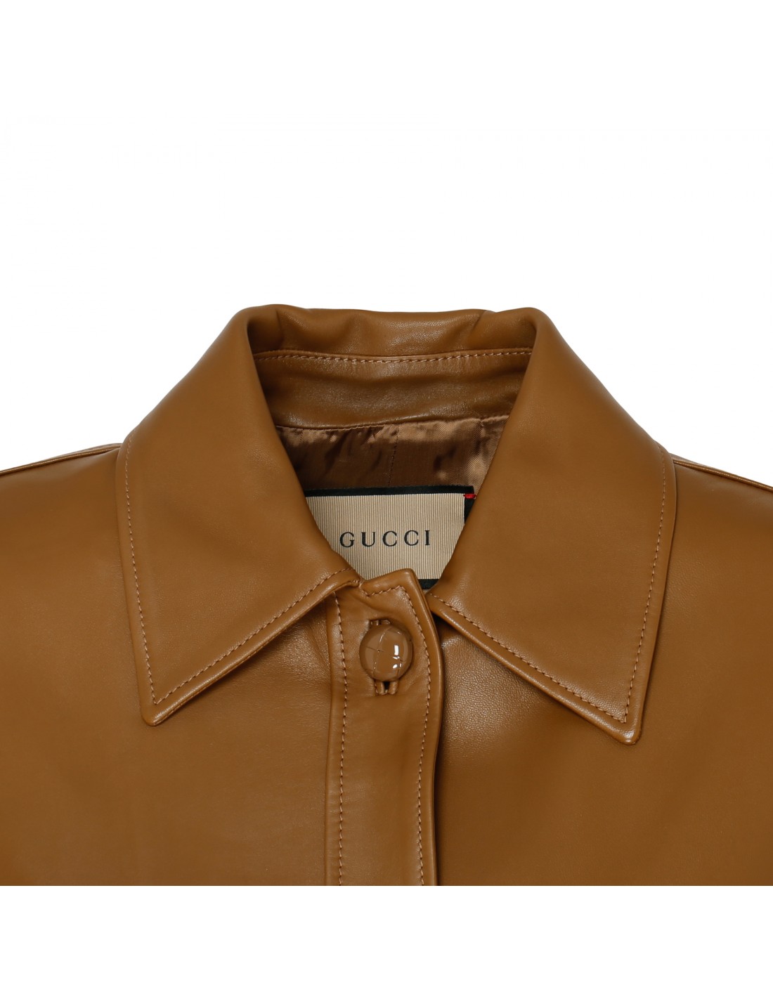 Leather jacket Gucci Blue size 50 IT in Leather - 20686981