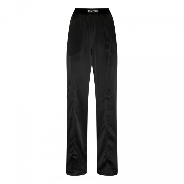 Black silk pants