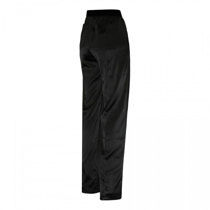 Black silk pants