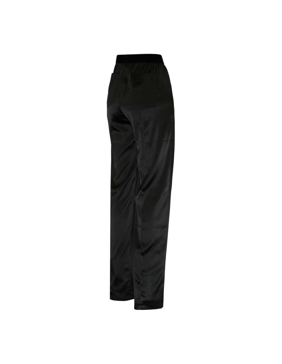 Black silk pants