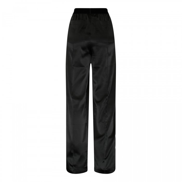 Black silk pants