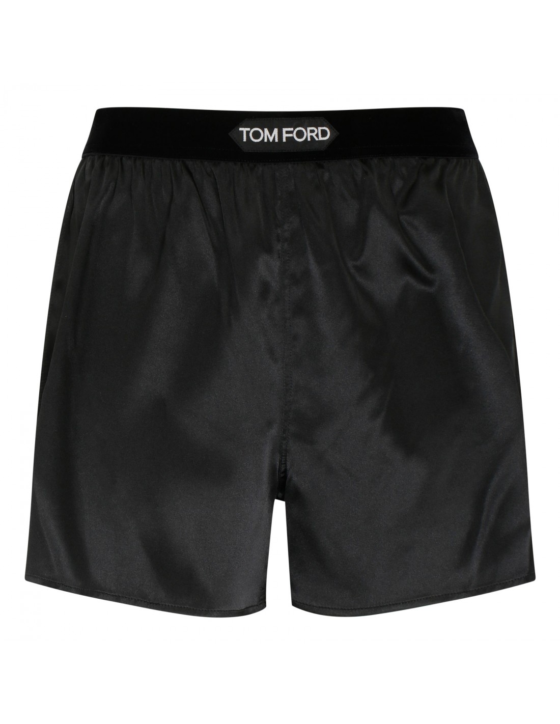 Black silk satin boxer shorts