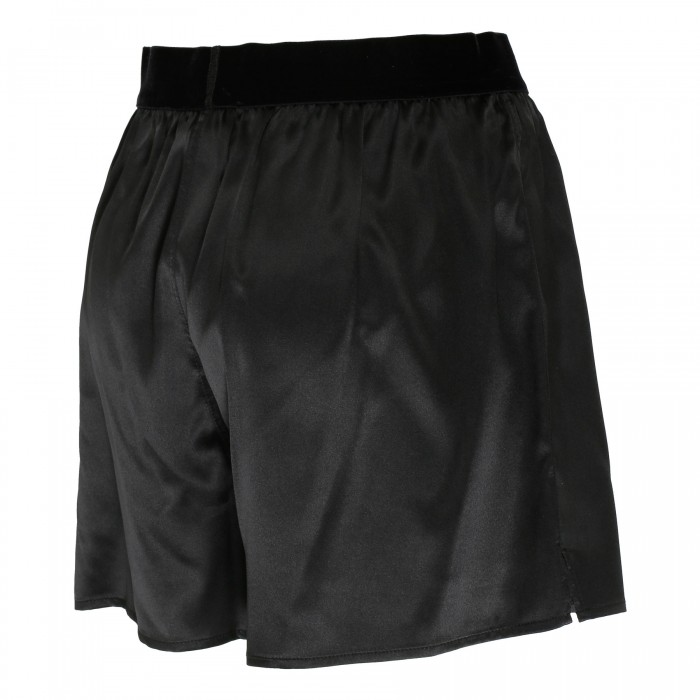 Black silk satin boxer shorts