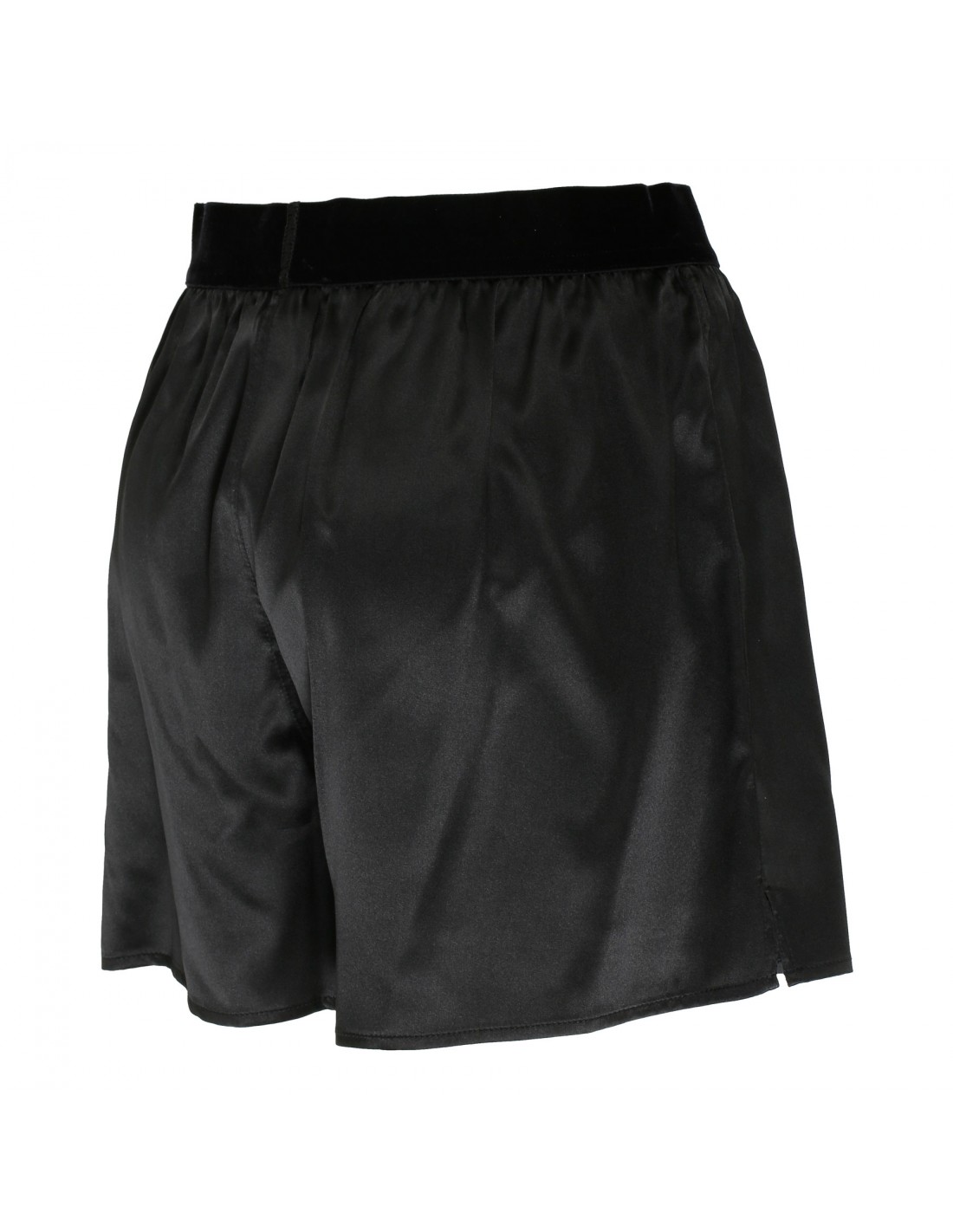 Black silk satin boxer shorts