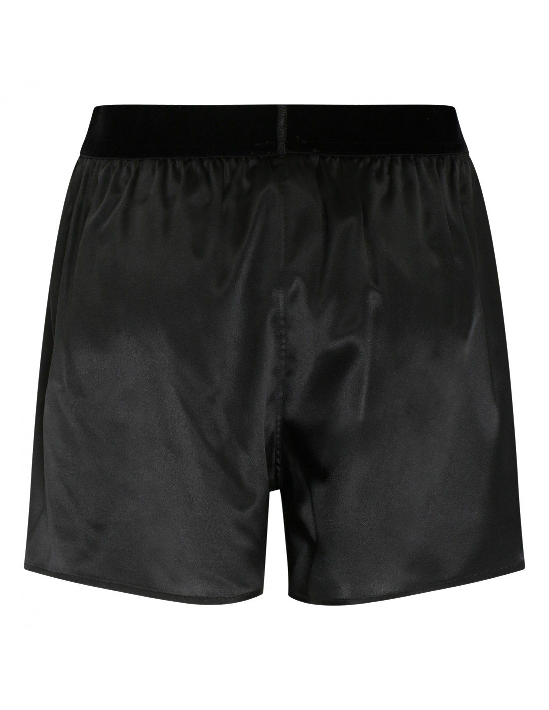 Black silk satin boxer shorts