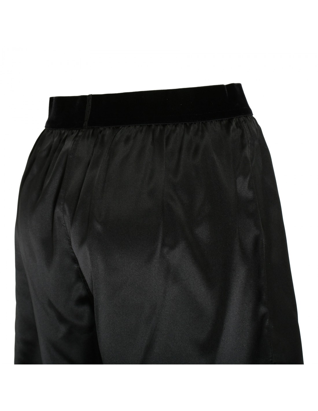 Black silk satin boxer shorts