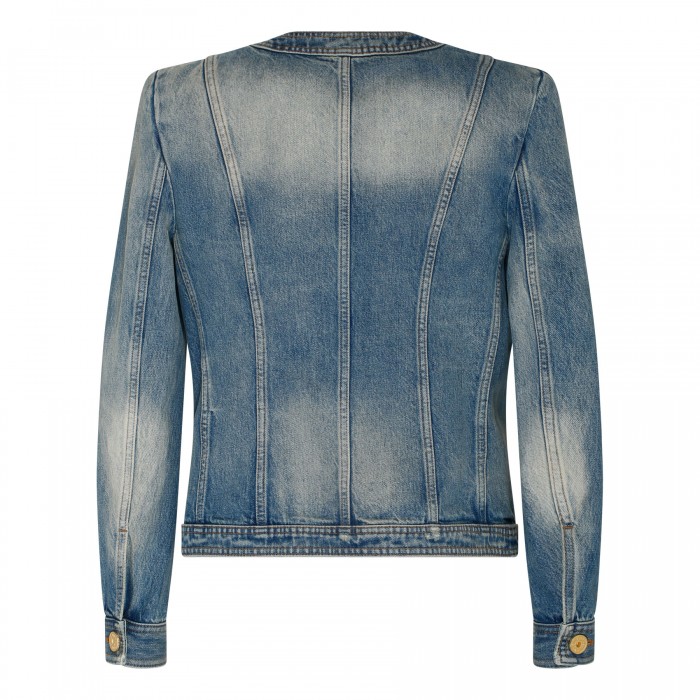 Collarless denim jacket | Le Noir - Unconventional Luxury