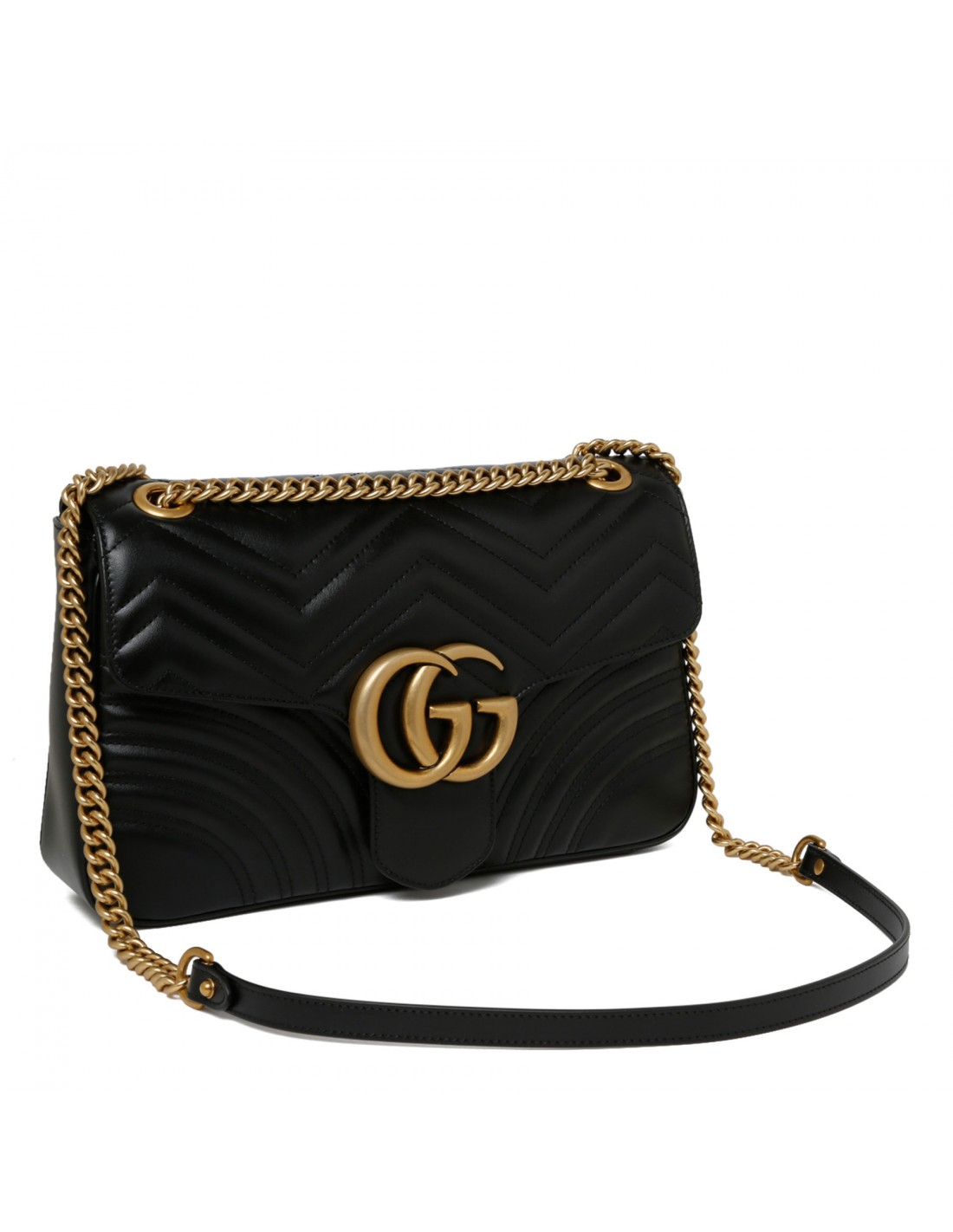 GG Marmont black medium shoulder bag