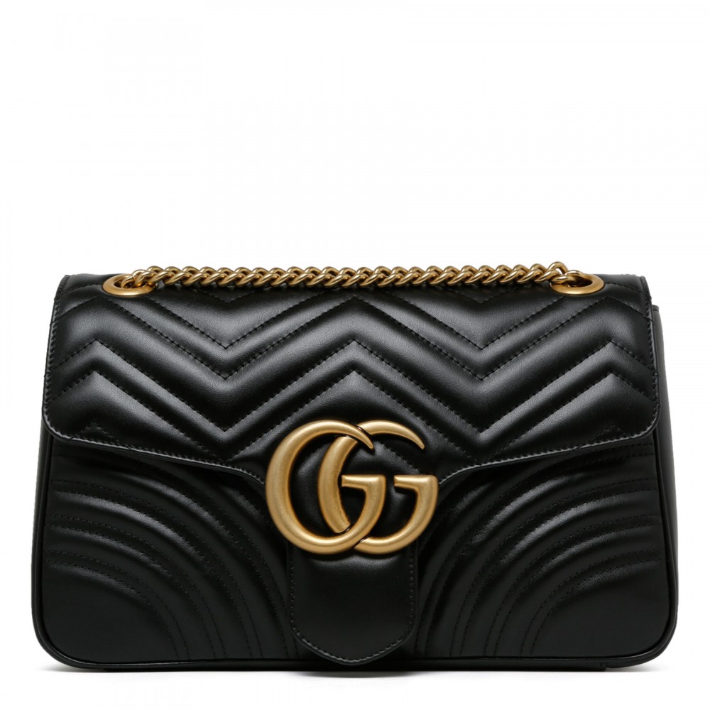 GG Marmont black medium shoulder bag