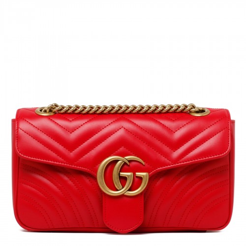 GG Marmont small shoulder bag in red leather